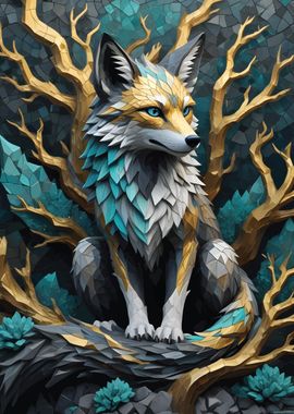 Fox Kintsugi art 