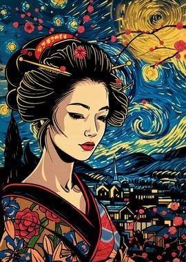 Geisha Japan Van Gogh