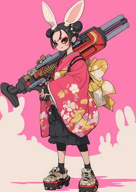 Anime Bunny Geisha Gunner