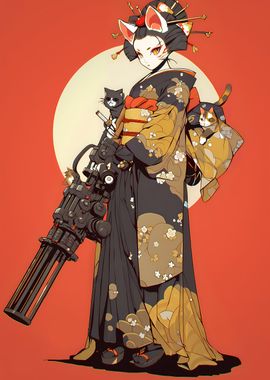 Geisha Cat Gatling