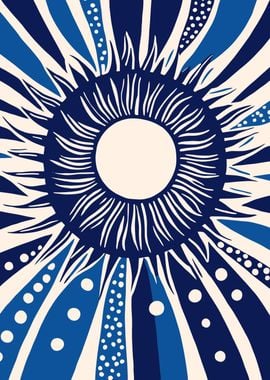 Blue Abstract Sun