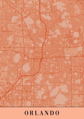 Orlando Orange Vintage Map