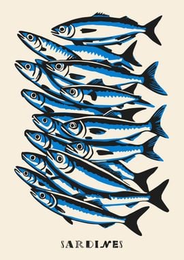 Retro Sardines Art