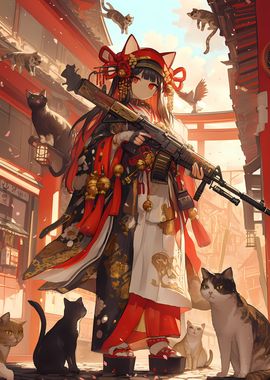 Feline Guardian Geisha