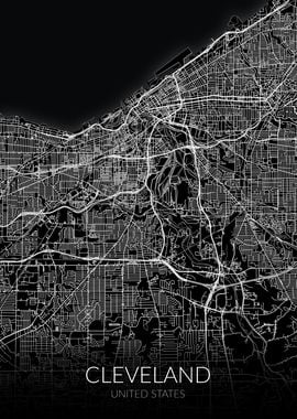 Cleveland Black Map