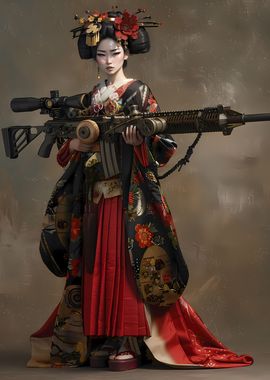 Geisha Holding Giant Gun