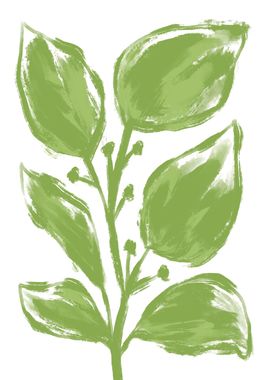 Green leaves painting