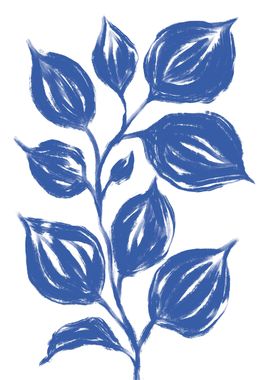 Big Blue Leaves Painting