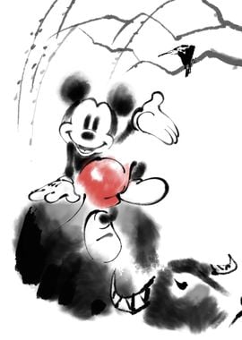 Mickey Sitting Rock