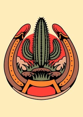 cactus horseshoe tattoo