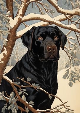 Vintage Black labrador