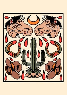 cowboy tattoo flash