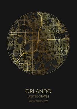 Orlando Black Gold Map