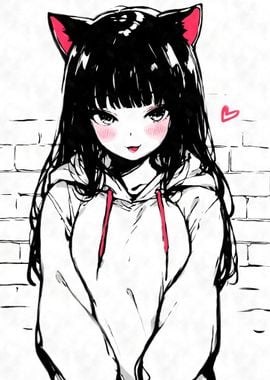 Kawaii Neko Girl Hoodie