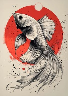 Japan betta fish poster