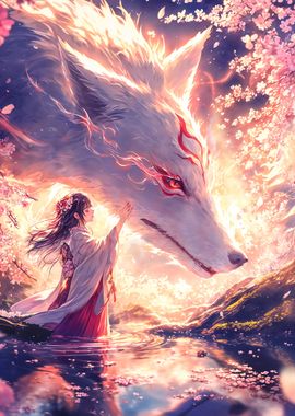 girl with her kitsune