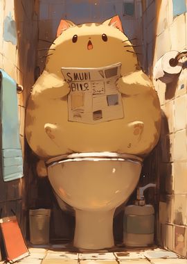 Funny Comical Cat Toilet