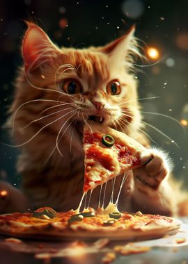 Cat Loves Pizza