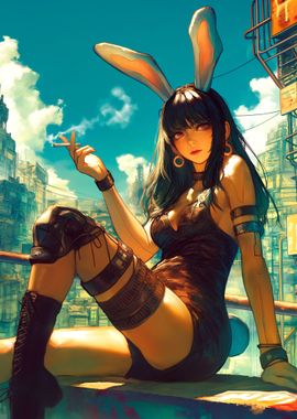 Bunny Girl Smoking