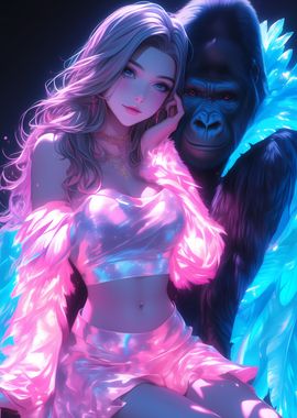 Neon  Sexy Girl Gorilla