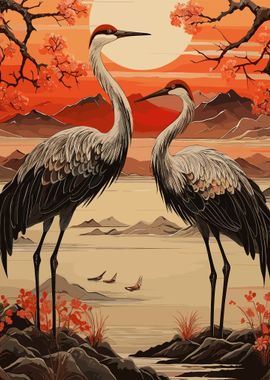 Storks Traditional Japan