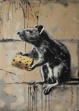 Rat Cheese Graffiti Banksy