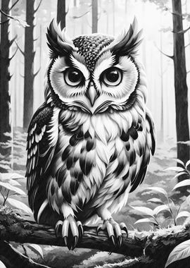 Owl in the forest