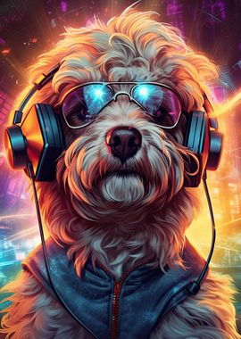 Goldendoodle Cyberpunk