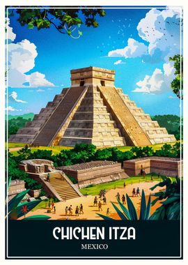 Chichen Itza Travel Poster