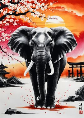 Japan Elephant Painting