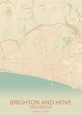 Brighton and Hove UK Map