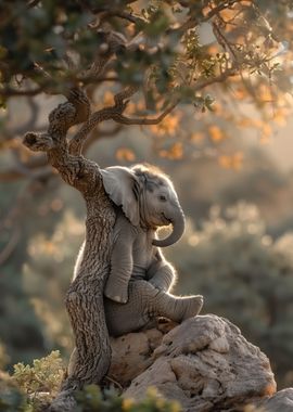 Lonely baby elephant