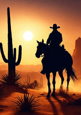 Cowboy in the desert