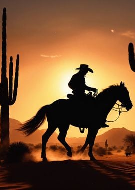 Cowboy in the desert