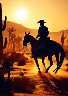 Cowboy in the desert