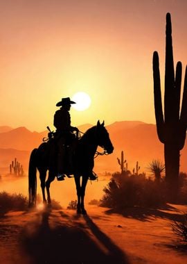 Cowboy in the desert