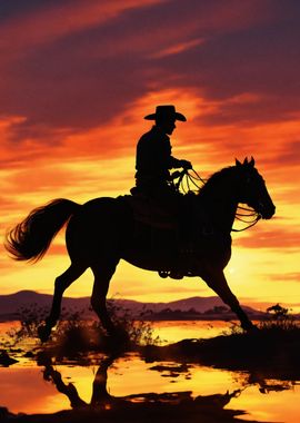 Cowboy in the desert