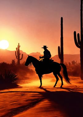 Cowboy in the desert