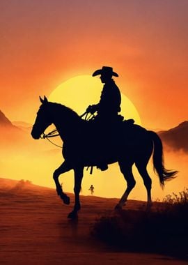 Cowboy in the desert