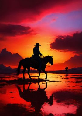 Cowboy in the desert