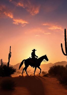 Cowboy in the desert