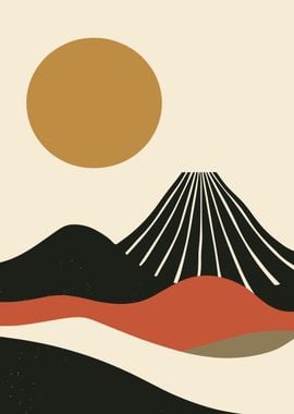 Abstract Fuji Landscape