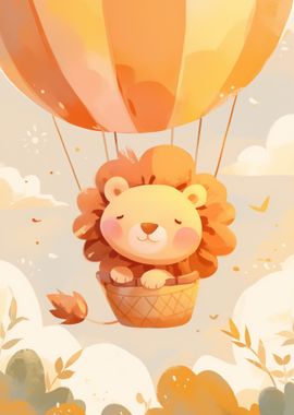 Lion In Hot Air Balloon