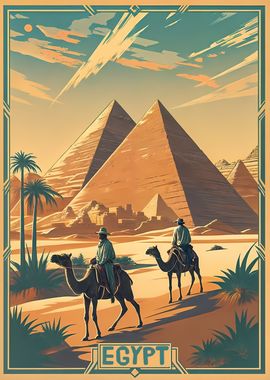 egypt retro poster