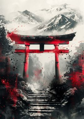 Japanese Torii Gate Ink