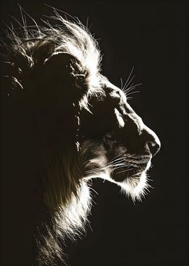 Dark Lion Facing Upwards