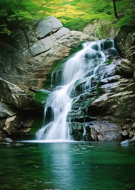 Waterfall in Forest Nature