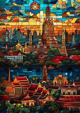 Bangkok Temple Sunset