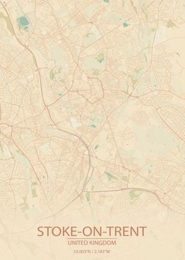 Stoke on Trent UK City Map