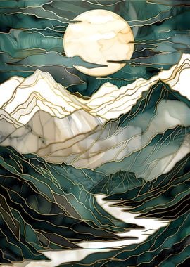 Abstract Mountain Art